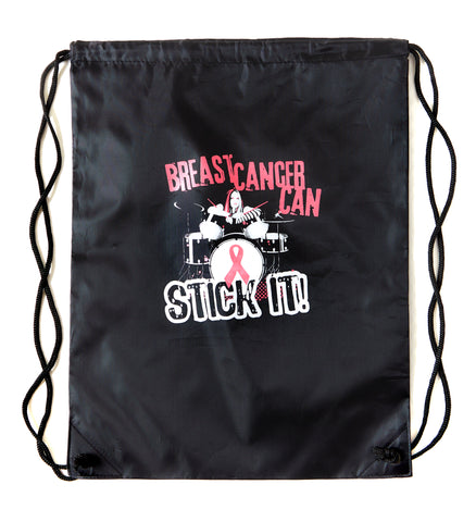Drawstring Backpack - Breast Cancer Can Stick It!