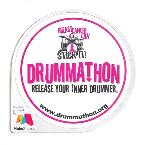 Round Stickers 4x4 - Drummathon Breast Cancer Can Stick It!