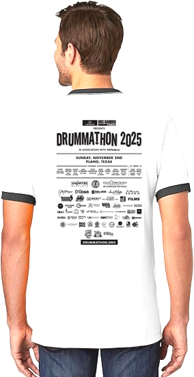 Drummathon 2025 Unisex White Ringer
