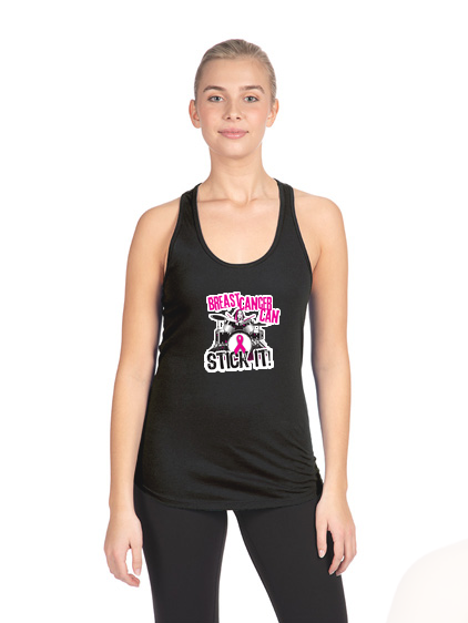 *New* Black Racerback Tank Top - Breast Cancer Can Stick It!