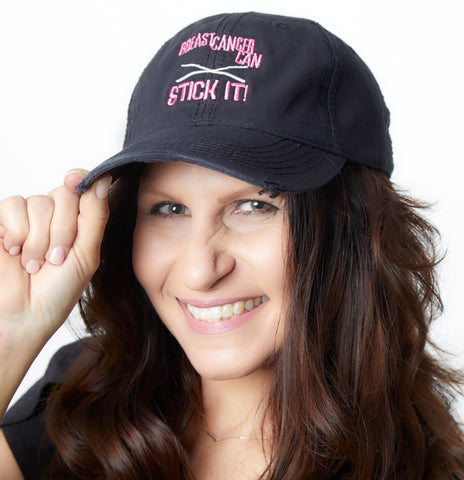 Breast Cancer Can Stick It! Distressed Baseball Cap