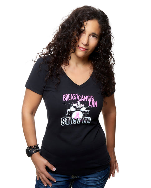 Breast Cancer Can Stick It! Soft V-Neck