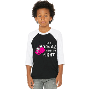 Youth Baseball Jersey Style Shirt - "Not Too Young To Join The Fight"
